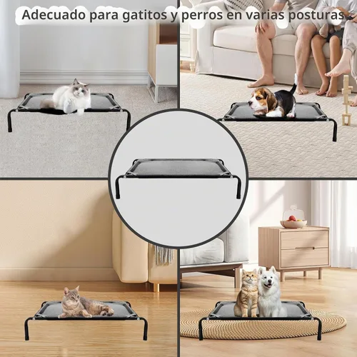 Vista 7 de Camas elevadas para gatos para interiores, material lavable, cómodo diseño elevado para gatos, ideal para uso en interiores para mantener a
