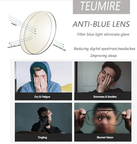 Vista 3 de Teumire Lentes cuadrados de gran tamaño con bloqueo de luz azul para mujeres y hombres, ultraligeros a la moda, marcos nerd, lentes transparentes