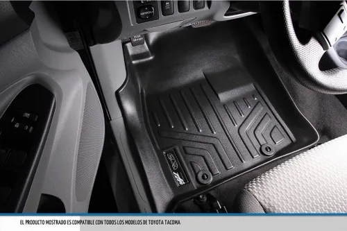 Vista 2 de SMARTLINER Juego de alfombrillas de piso de ajuste personalizado de 2 filas para Toyota Tacoma 2005-2011