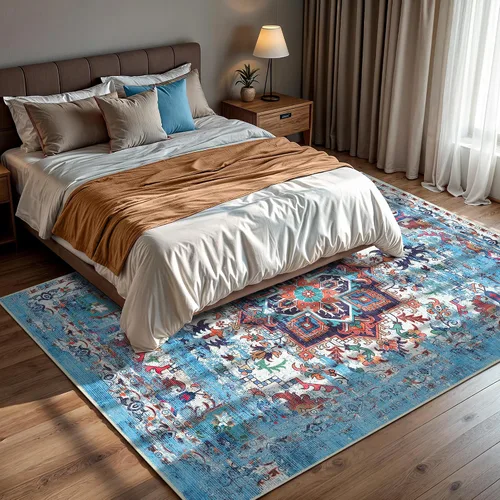 Vista 330 de GLN Rugs Traditional Collection - Alfombra de felpilla lavable a máquina, tradicional lavable, antideslizante, alfombra de felpilla de pelo corto