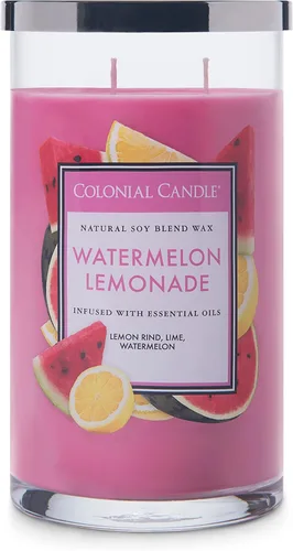 Vista 24 de Colonial Candle - Vela perfumada de frasco con aroma a agua de coco, colección clásica de cilindros, 2 mechas, azul, 19 onzas - hasta 120 horas
