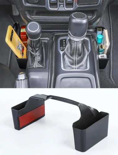 Vista 10 de Savadicar GT-2 - Caja de almacenamiento de palanca de cambios con microfibras, bandeja de palanca de cambios de bandera estadounidense, organizador