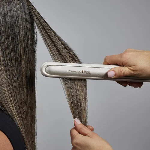 Vista 10 de Remington Shine Therapy - Plancha alisadora de pelo de 1 pulgada, plancha plana infundida con aceite de argán y queratina, plancha plana profesional