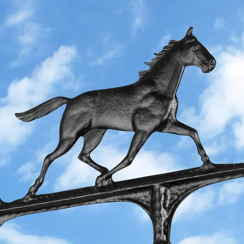 Vista 4 de Whitehall Products Horse Accent Veleta (30 pulgadas), color negro