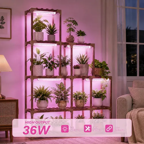 Vista 5 de Luces de cultivo para plantas de interior, luz de crecimiento