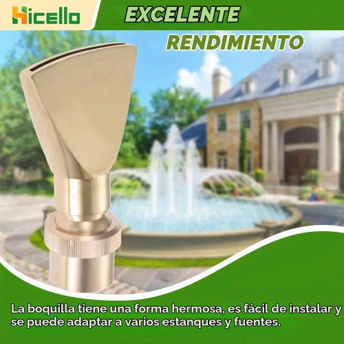 Vista 7 de Boquilla de fuente de ventilador de latón - Para tubo macho de 1 pulgada
