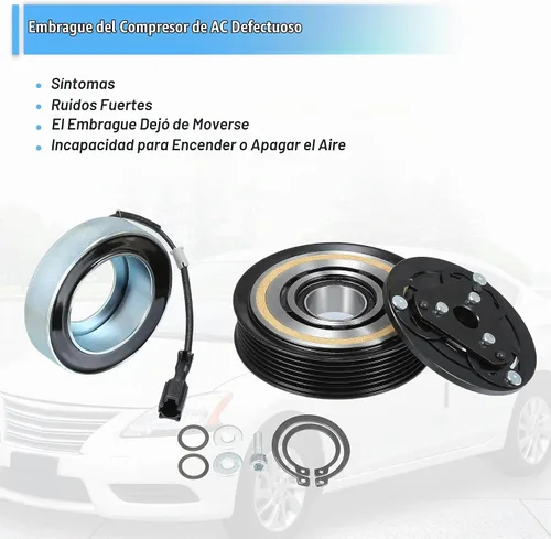 Vista 6 de uxcell Juego de embrague de compresor de CA Reemplazar para Subaru Impreza 2012-2016 A/C Embrague Conjunto de reparación
