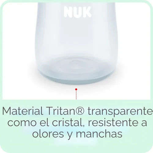 Vista 6 de NUK - Vaso de aprendizaje de tritan con estrellas color gris de 10 onzas, para 12 meses en adelante, sin bisfenol A, a prueba de derrames, paquete