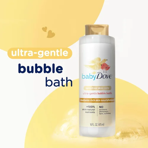 Vista 4 de Baby Dove Baño de Burbujas Nutrición para la Piel Rica en Melanina para piel nutrida y diversión en la hora del baño Cuidado de Piel Sensible