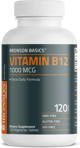 Vista 3 de Bronson Vitamina B12 1000 mcg, fórmula una vez al día, 120 tabletas