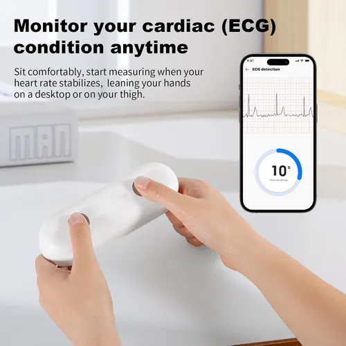 Vista 2 de Monitor portátil de ECG Registre y almacene señales de ECG de una sola derivación Monitorear y mostrar la frecuencia cardíaca para uso