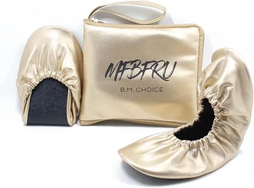 Vista 3 de Zapatos plegables y portátiles de ballet de viaje para mujer, con bolsa expandible a juego para tacones altos, zapatos plegables para mujer