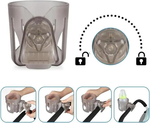Vista 7 de Portavasos seguro para silla de ruedas (se adapta a diámetros con un ancho máximo de 1.7 pulgadas) (transparente)
