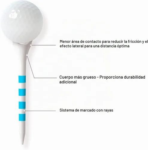 Vista 4 de Paquete de 60/100 camisetas de golf de plástico (2-3/4 pulgadas o 3-1/4 pulgadas), durabilidad y estabilidad mejoradas, diseñadas para reducir