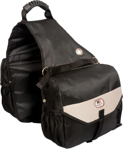 Vista 8 de Bolsa de sillín Majestic Ally para caballos - Bolsa de sillín acolchada, reflectante, impermeable y aislada de nylon con bolsillos y portabotellas