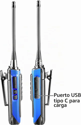 Vista 6 de Radios bidireccionales recargables de largo alcance con auricular, paquete de 4 walkie talkies Arcshell AR-6, batería de iones de litio y cargador
