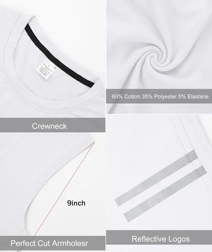 Vista 5 de Holure Paquete de 1 o 3 o 5 camisetas sin mangas para hombre, camisetas sin mangas de entrenamiento, camisetas atléticas para entrenamiento