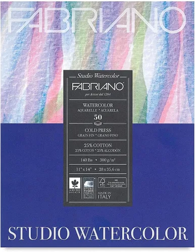 Vista 6 de Fabriano Studio Papel de acuarela, prensa caliente, 8 x 10 pulgadas, 40 kg, 20 hojas