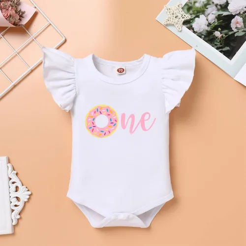 Vista 2 de IMEKIS Traje de 1er cumpleaños para bebé niña con estampado de girasol y durazno + pantalones cortos con volantes + diadema para sesión de fotos