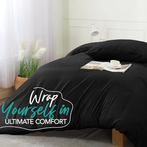 Vista 6 de Utopia Bedding Juego de funda de edredón con fundas de almohada, funda de edredón de 2 piezas con cierre de cremallera, 1 funda de edredón con 1