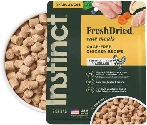 Vista 16 de Instinct Comidas crudas liofilizadas, alimento seco natural para perros, sin granos, carne de res real, bolsa de 3 onzas
