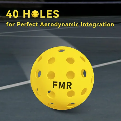 Vista 2 de Pelotas de pickleball, bolas de 40 agujeros para exteriores, aprobadas por Pickleball de Estados Unidos para juego de torneos, resistentes a