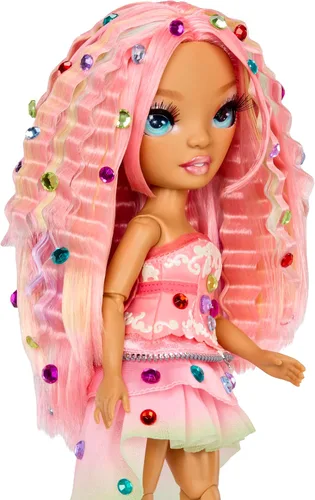 Vista 4 de Rainbow High Be Dazzling Muñecas de moda - Adeline Rose (Rosa) con herramienta Bedazzler y Gemas brillantes