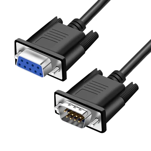 Vista 7 de DB9 RS232 Cable de extensión serie hembra a hembra 9 pin DB9 cable recto a través de 9 pines conector serie negro 1.5 pies