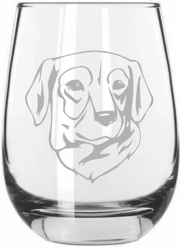 Vista 118 de Shar Pei (chino) - Vaso de vino sin tallo grabado para perro, 15.25 onzas