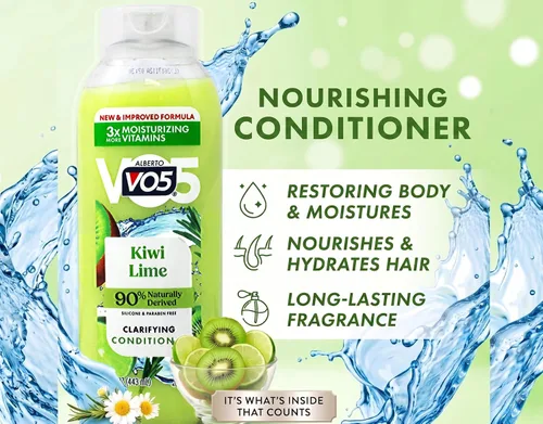 Vista 6 de Herbal Escapes - Acondicionador para exprimir Kiwi Lime de Alberto Vo5, 15 onzas