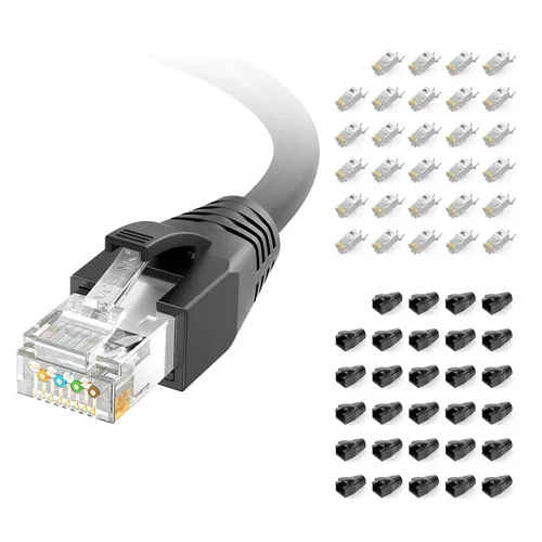 Vista 10 de VCELINK Conector de paso RJ45 CAT6A/7 con funda de alivio de tensión Negro