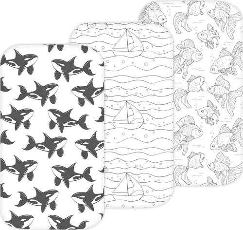 Vista 11 de TansyPanda - Sábanas de moisés Halo para BassiNest Luxe giratorias, calmantes, giratorias, lite, Essential Sleeper, paquete de 3, 33 x 17 pulgadas
