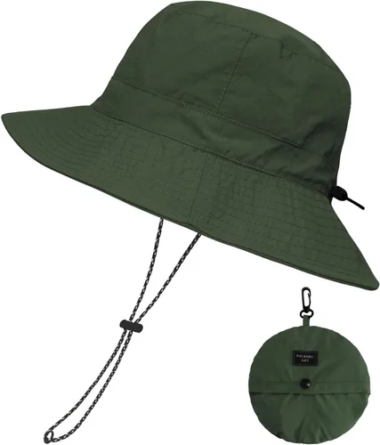 Vista 11 de NPQQUAN Sombreros de pescador para el sol para hombre, sombrero plegable Beige