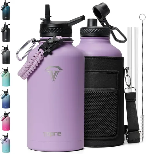 Vista 34 de Topre Botella de agua aislada de 32 onzas, botella de agua al vacío de acero inoxidable, sin BPA y a prueba de fugas - con asa de paracord, correa