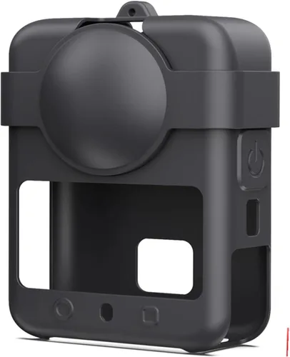 Vista 9 de Para accesorios DJI OSMO 360, funda de silicona + tapa de lente + funda protectora con cordón compatible con cámara de acción DJI OSMO 360