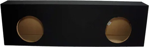 Vista 2 de American Sound Connection Caja de subwoofer doble de 10 pulgadas para camiones estándar regulares, caja de tablero MDF de 5/8 pulgadas - Negro