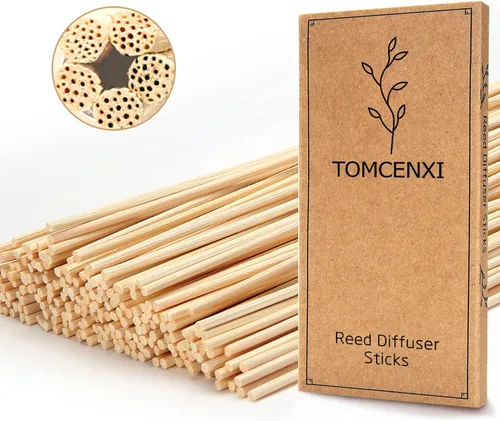 Vista 8 de TOMCENXI 100 varillas difusoras de junco, palos de madera de ratán natural de 10 pulgadas, repuestos de difusor, varillas de repuesto para difusor