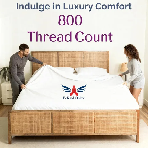 Vista 4 de Queen Percale Sheets Set – 100% Egyptian Long Staple Percal Cotton, 800 Thread Count, Oversized [60” x 80”] with 10” Deep Pockets, Soft, Crisp &