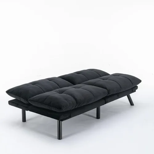 Vista 9 de Anwick Sofá cama futón convertible de terciopelo, sofá cama de 71 pulgadas con respaldo ajustable, moderno sofá biplaza para sala de estar compacta