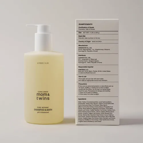 Vista 7 de Champú y baño - Champú y lavado orgánico coreano 2 en 1 sin lágrimas, limpiador vegano para cabello, cara y cuerpo, suave, verificado por EWG,