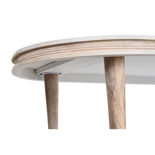 Vista 3 de Mesa de Comedor DKD Home Decor Blanco Dorado Latón Madera de mango 180 x 90 x 76 cm