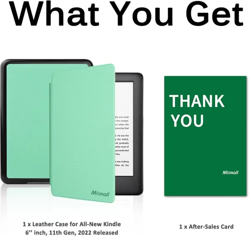 Vista 8 de Miimall for All-New Kindle Case 11th Gen, 2022, Lightweight Premium PU Leather Bumper, Anti-Fingerprint Magnetic Auto Wake/Sleep Shockproof Case