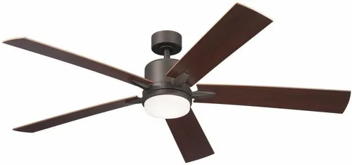 Vista 6 de Kichler Lucian Elite XL Ventilador de techo de 60 pulgadas con luz LED, níquel cepillado níquel