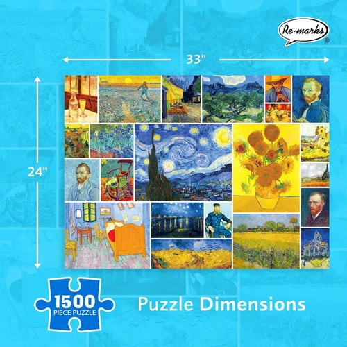 Vista 4 de Re-marks Vincent Van Gogh - Rompecabezas artístico de 1500 piezas para todas las edades