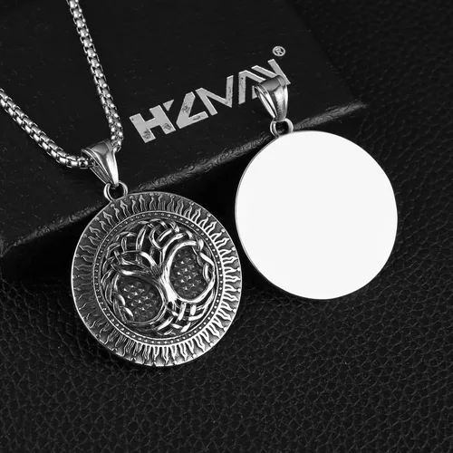 Vista 3 de HZMAN Norse Viking Tree of Life Necklace for Men Women Retro Stainless Steel Yggdrasil Pendant Amulet Jewelry Gift for Men Women