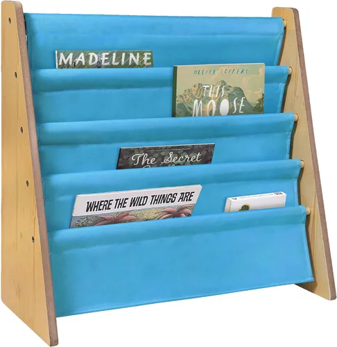 Vista 11 de Wildkin estantería de lona para niños y niñas, diseño de madera con cuatro estantes de tela, mantén las habitaciones, salas de juegos y aulas