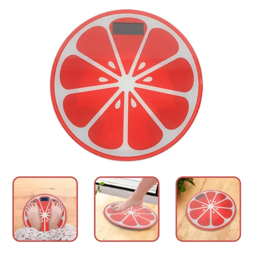 Vista 3 de FRCOLOR Báscula de peso digital de dibujos animados para humanos Diseño mini redondo templado con sensor de alta precisión Apagado automático