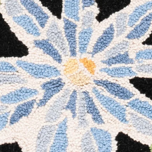 Vista 4 de SAFAVIEH Chelsea Collection - Alfombra decorativa de 1 pies 8 pulgadas x 2 pies 6 pulgadas, color negro, lana de campo francesa enganchada a mano