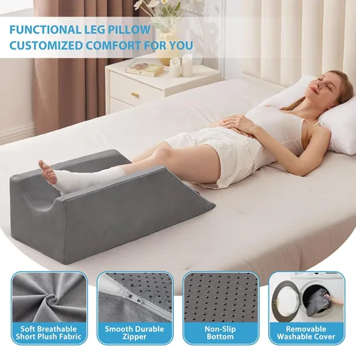 Vista 5 de MEGCXIT Almohada de Elevación para Piernas Circulación Sanguínea, Almohada de Cuña para Hinchazón de Piernas, Almohada de Cuña para Rodilla Post