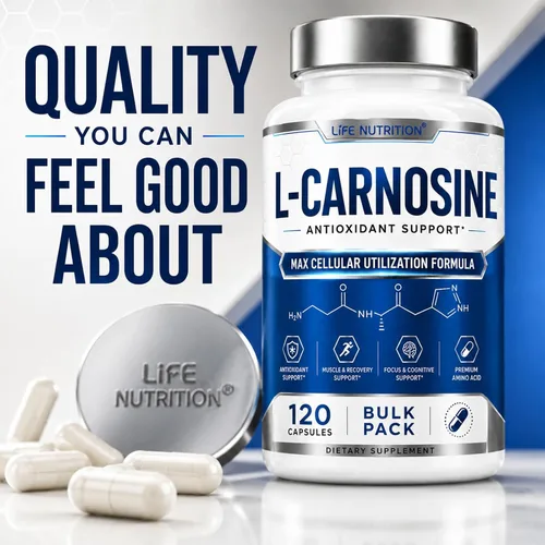 Vista 7 de Suplemento de L-Carnosina 500 mg, 120 Cápsulas Vitality